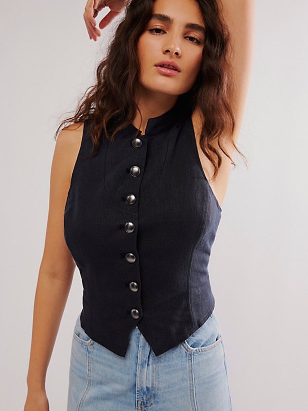 Free People “Back It Up” Vest Top – XS – Black